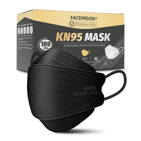 FACEMOON KN95 mask box packaging showing a 100-count supply.
