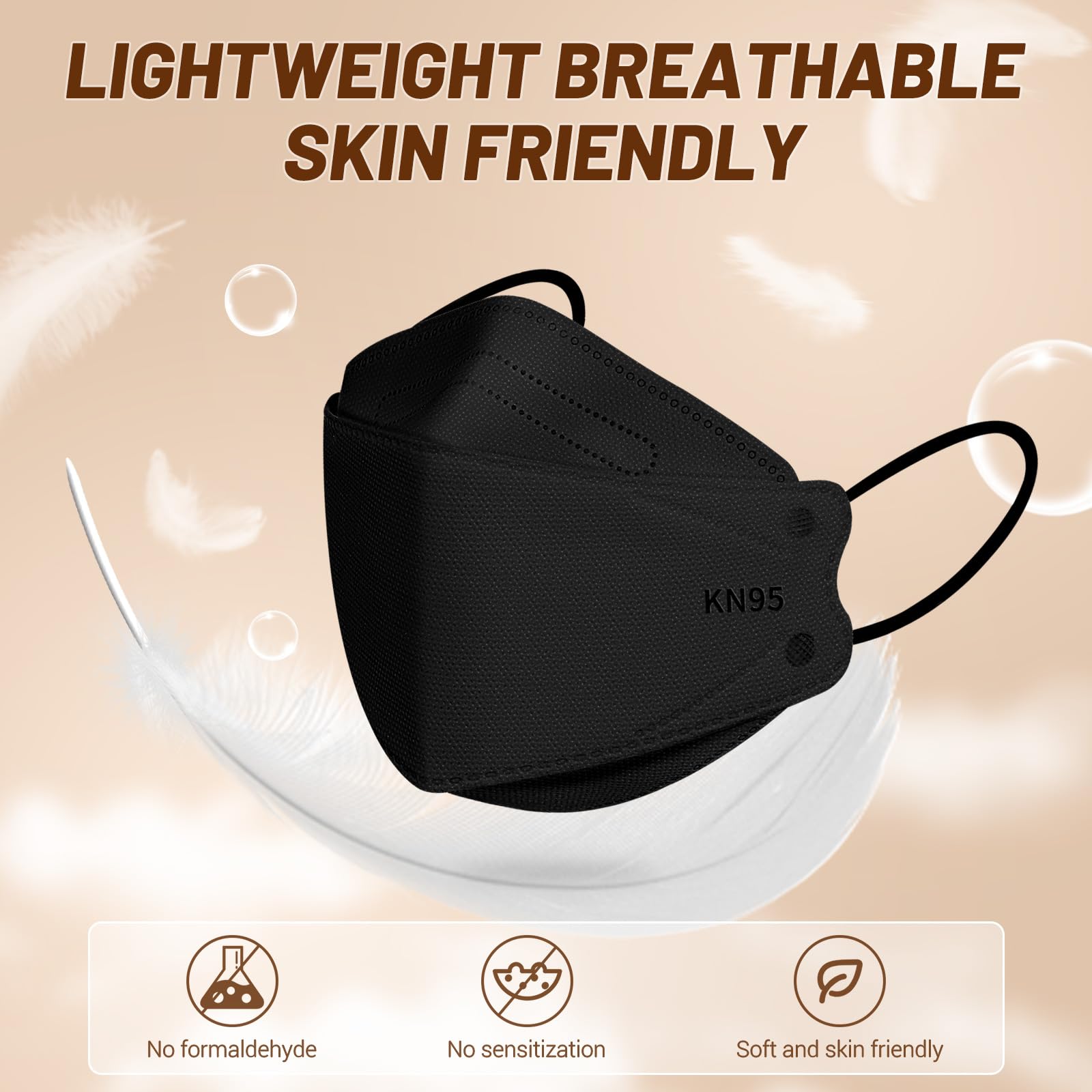 FACEMOON KN95 mask breathable design for all day comfort.