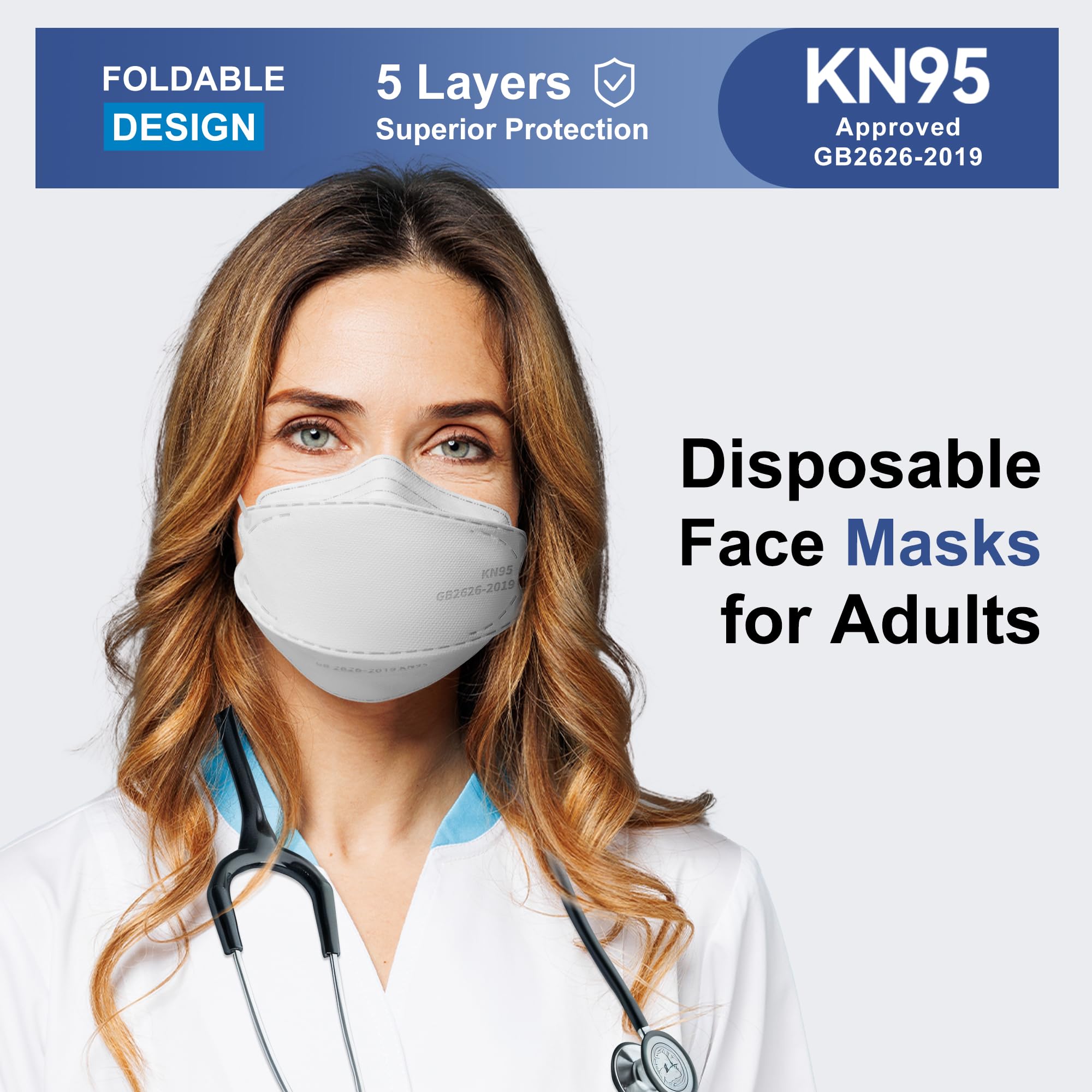 FACEMOON KN95 mask full-face coverage for mouth, nose, and chin protection.