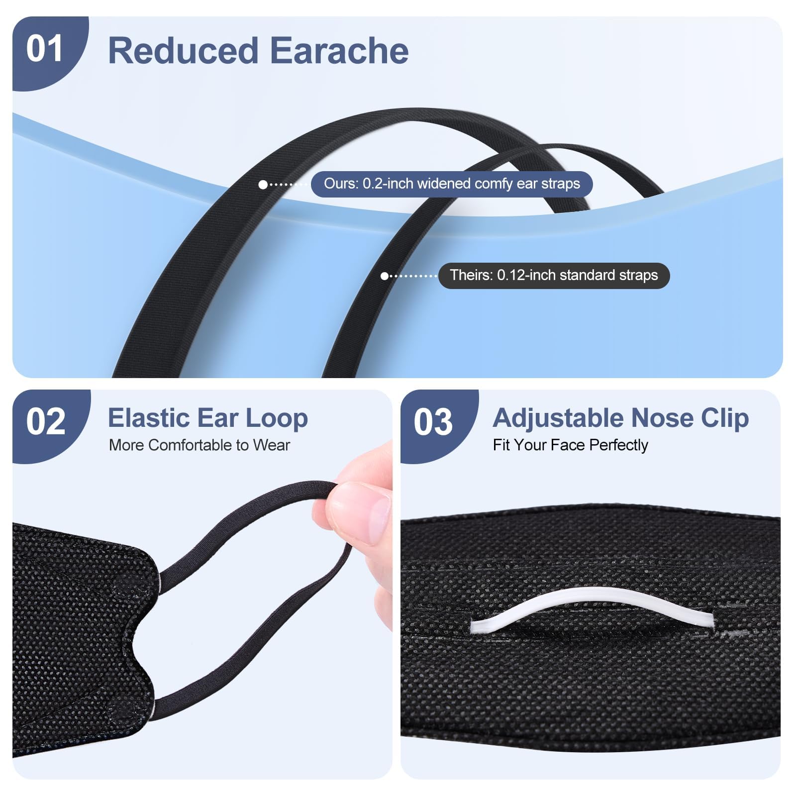 FACEMOON KN95 mask lightweight design for comfortable wear.