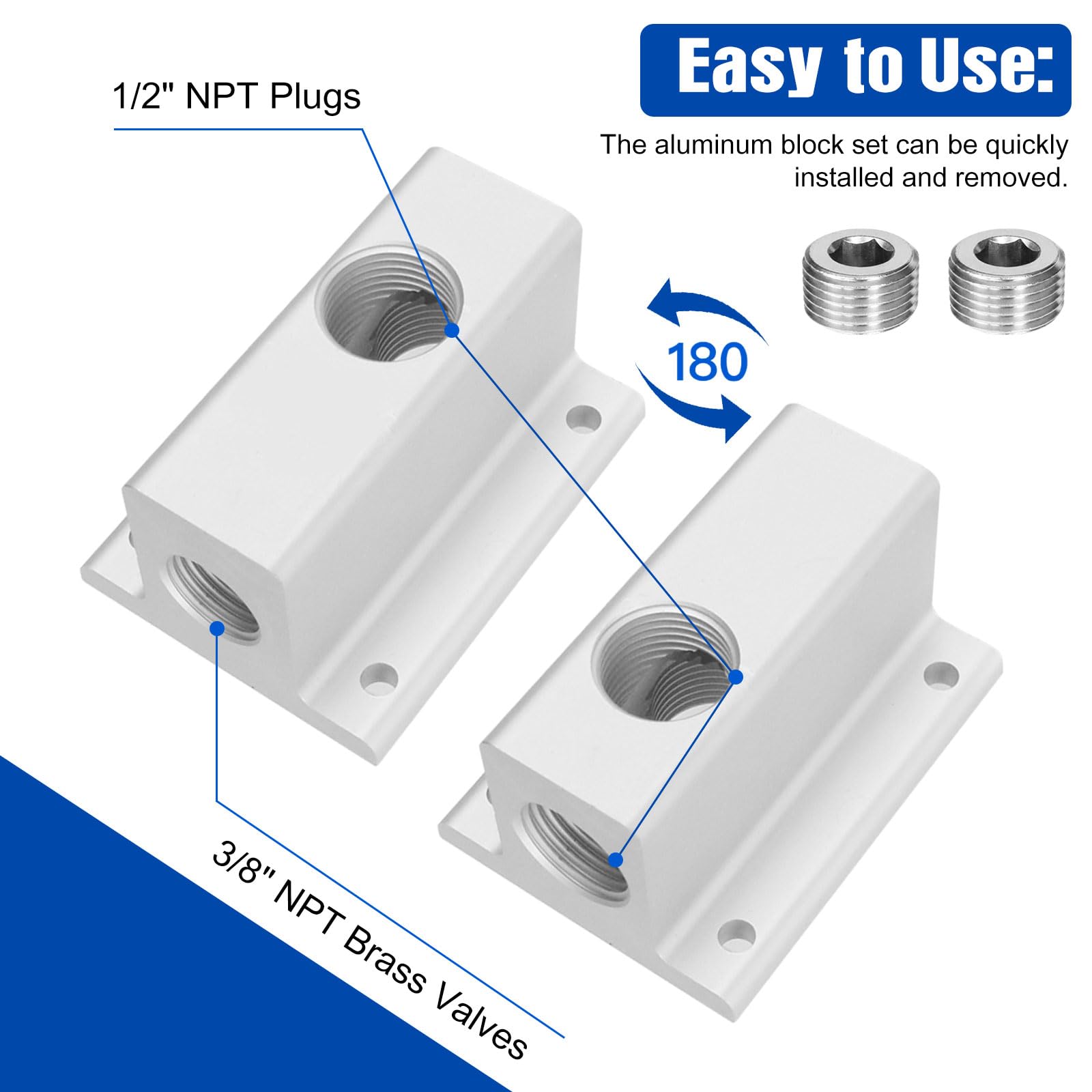 FACFUEL 1/2-inch NPT straight connector highlights quick-connect fit