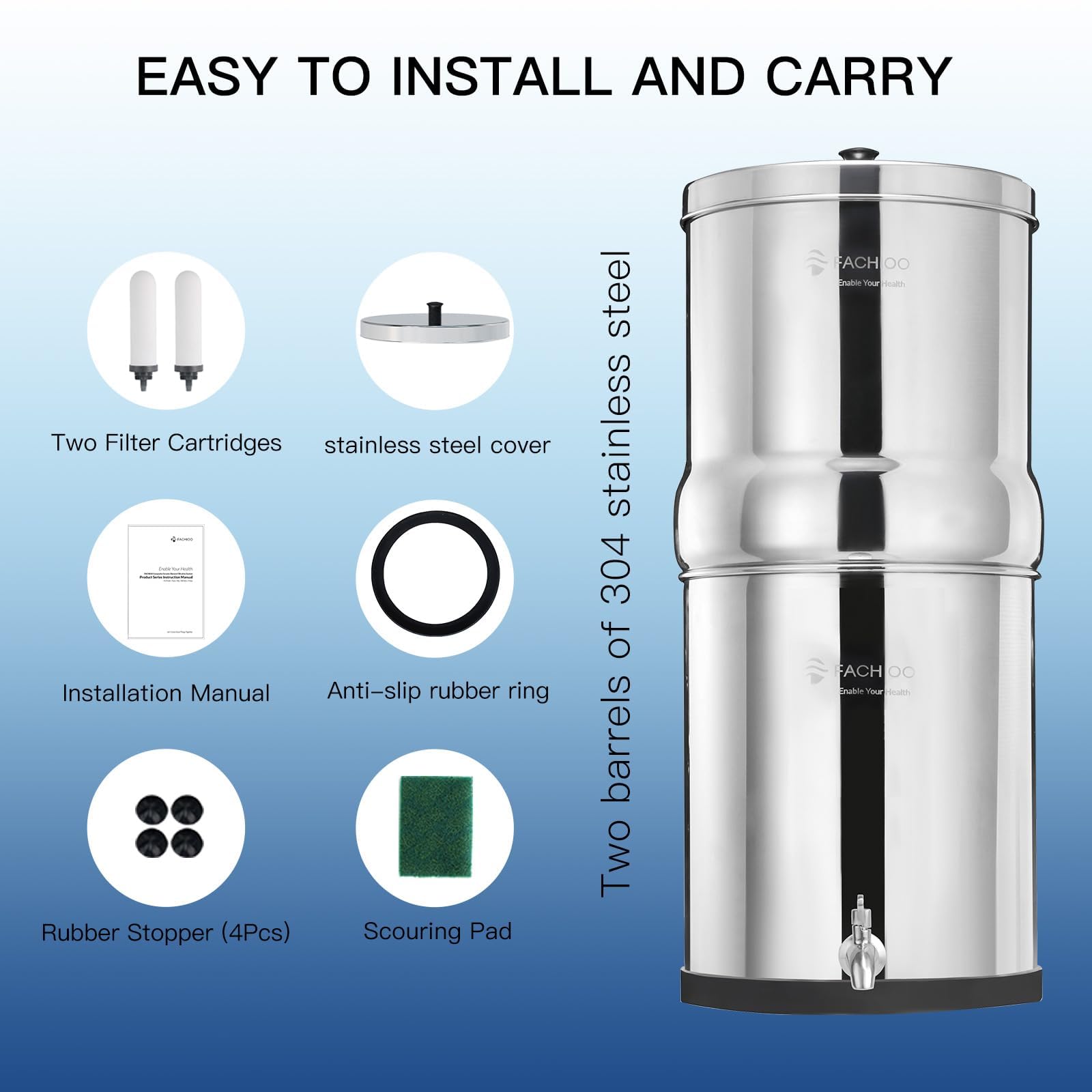 FACHIOO nestable chambers enabling compact transport for camping