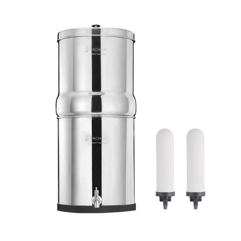 FACHIOO stainless steel housing showing durable 2.25-gallon water storage for home hydration