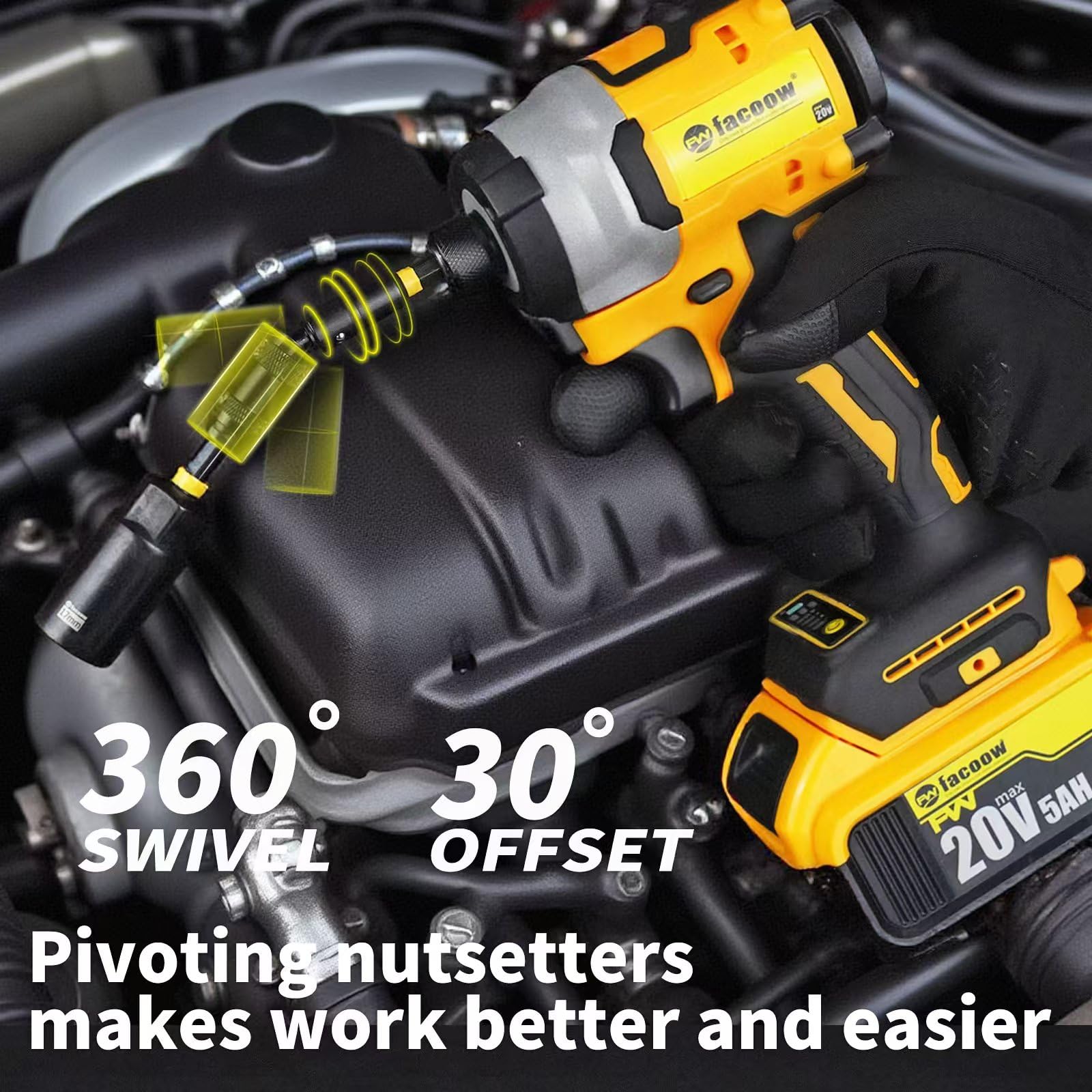 Facoow wing nut driver for fast turning and seating.
