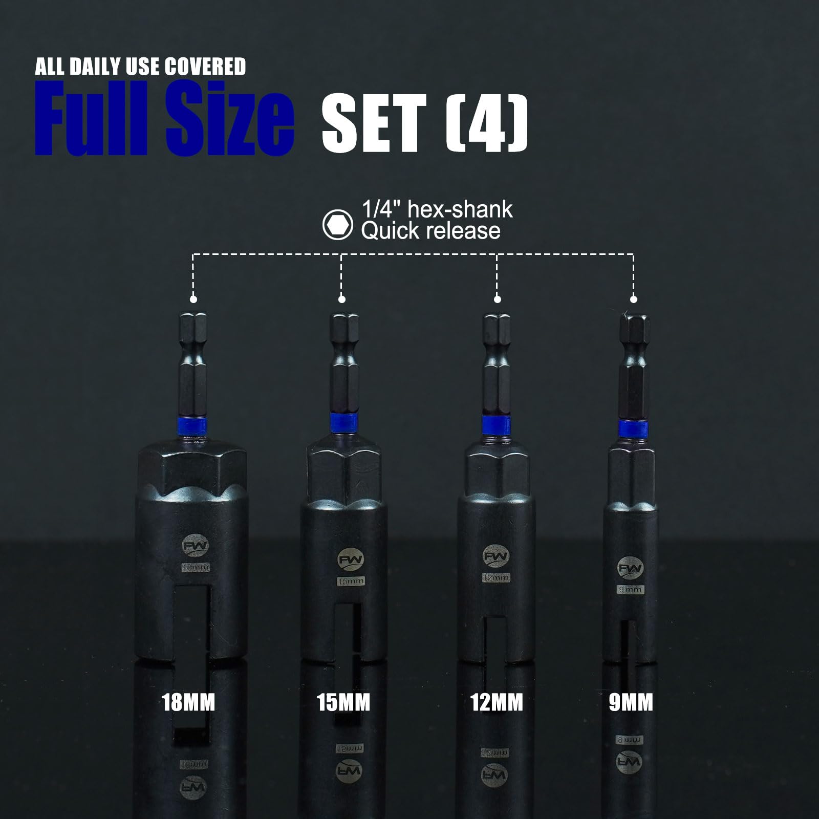 Facoow 12mm wing nut driver with color coded handle for quick tightening