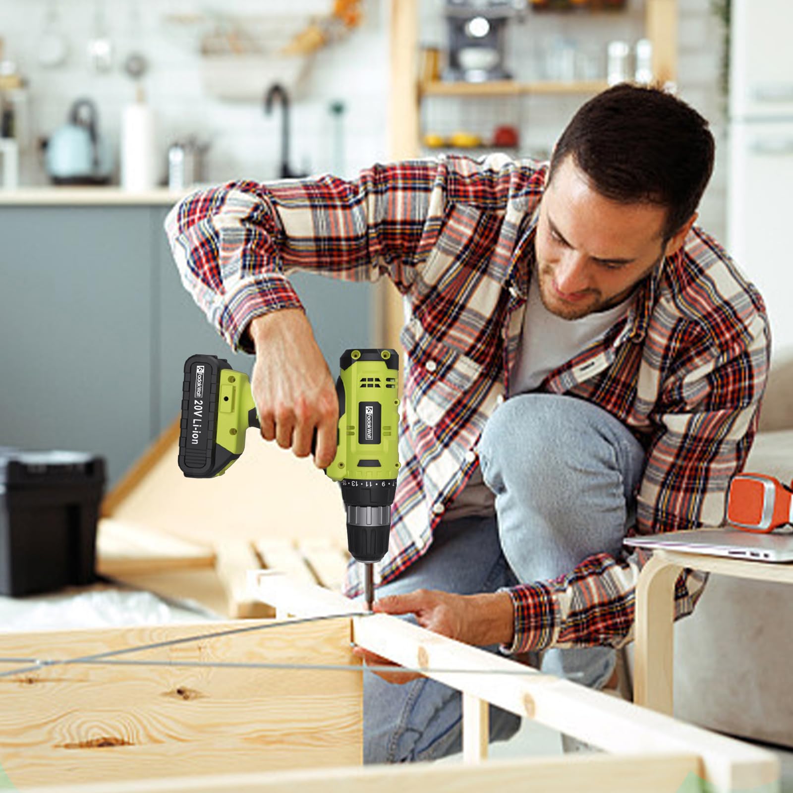 FADAKWALT home DIY setup ideal for furniture assembly and hanging.