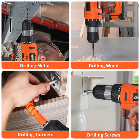 FADAKWALT cordless drill kit includes bits and driver set