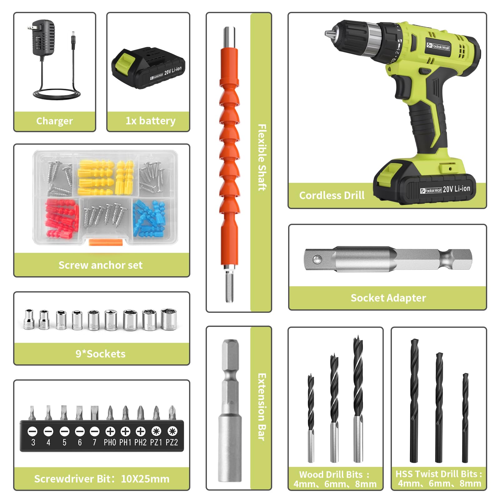 FADAKWALT LED work light enhances visibility during drilling.
