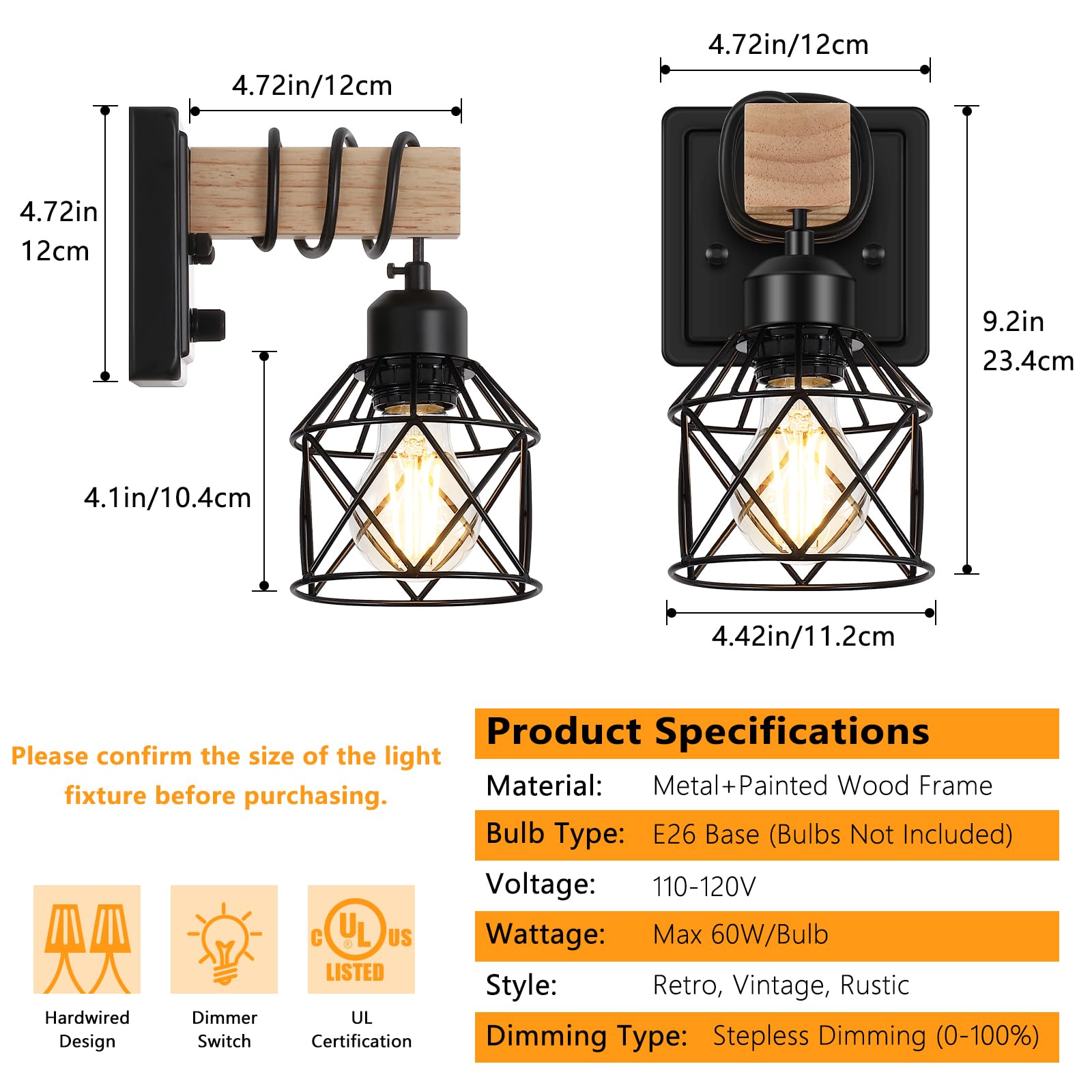 FadimiKoo bedroom wall sconce glow featuring wood post for warm bedside illumination.