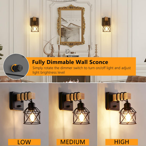 FadimiKoo cage shade wall light highlighting hallway or entry area.