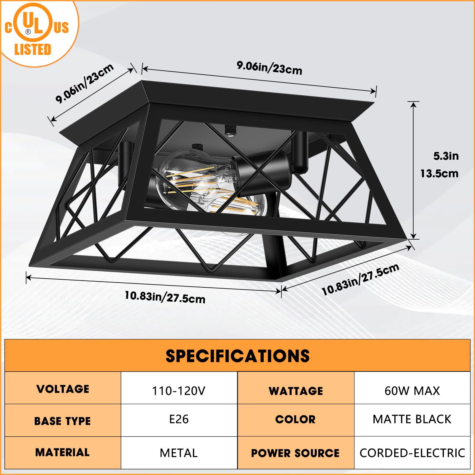 FadimiKoo black flush mount kitchen dining lamp offering versatile lighting for busy spaces