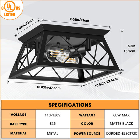 FadimiKoo black flush mount kitchen dining lamp offering versatile lighting for busy spaces