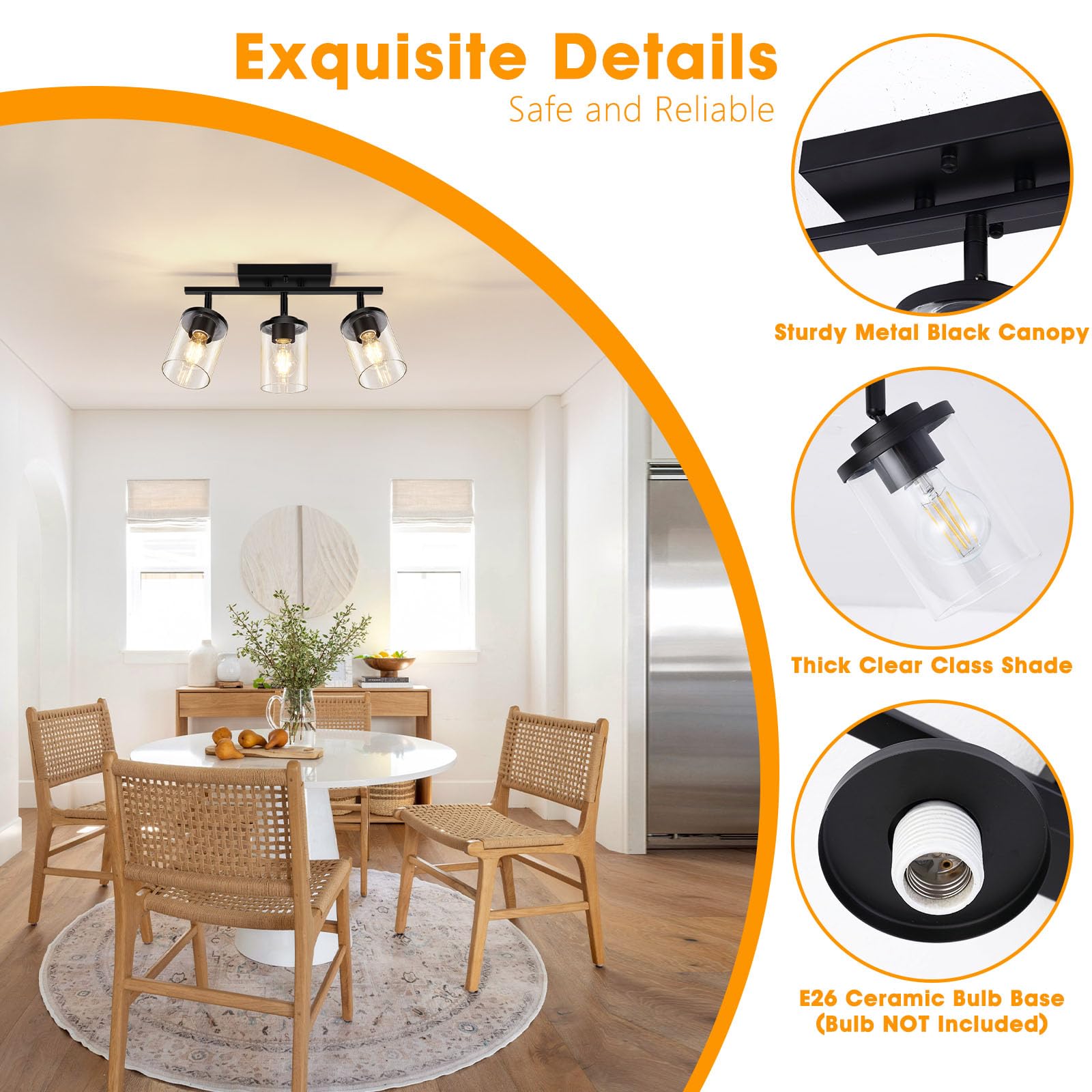 FadimiKoo E26-base dimmable kitchen light for versatile bulbs
