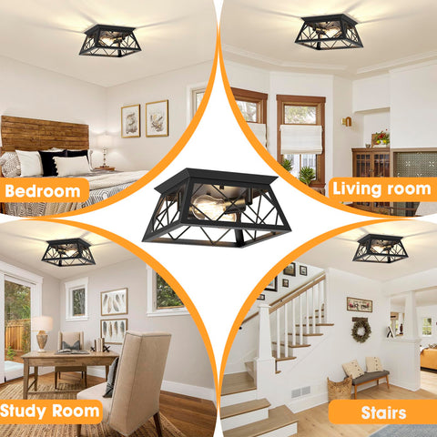 FadimiKoo square frame fixture complements living rooms or cafes with sturdy metal finish