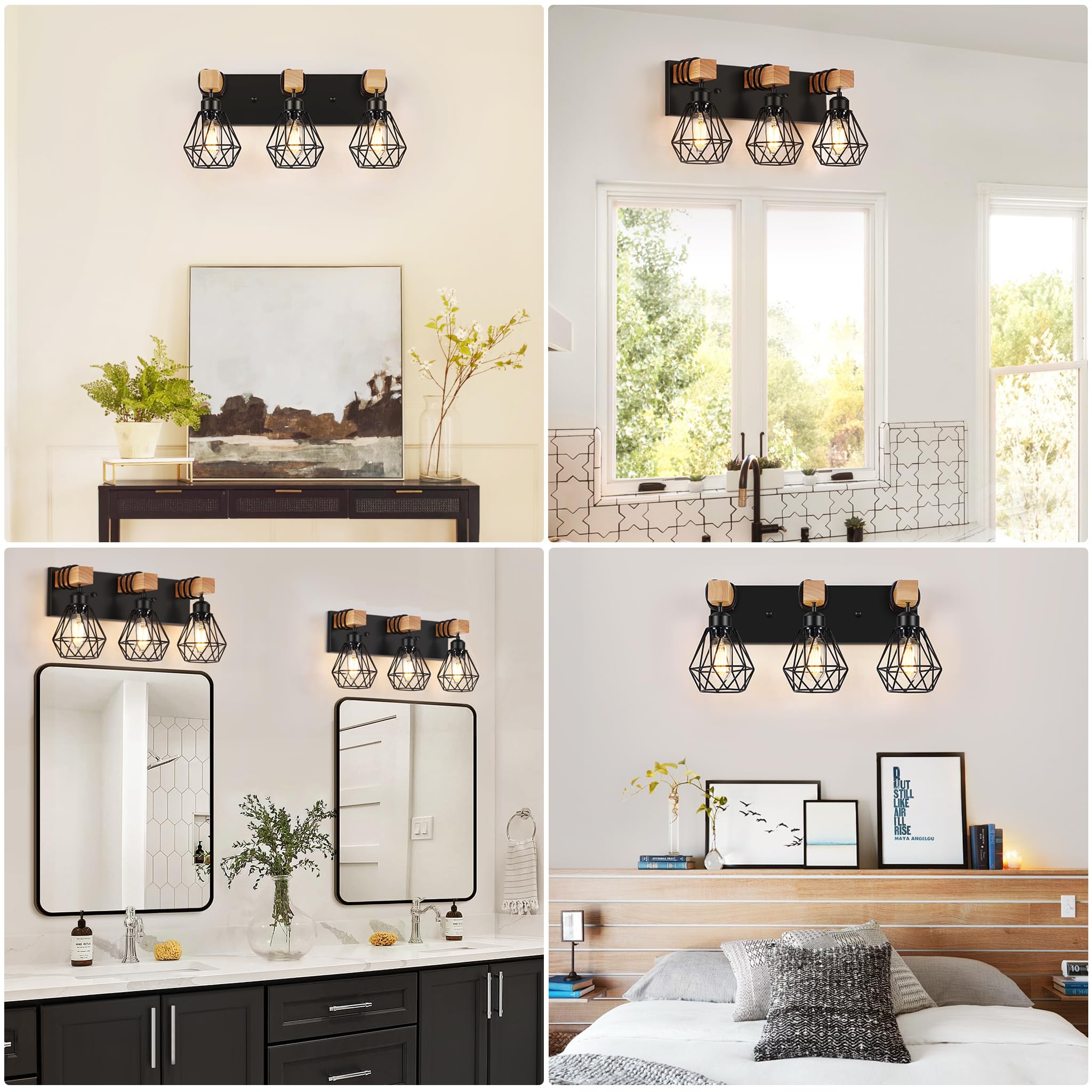 FadimiKoo 3-light kit includes mounting hardware for quick install.