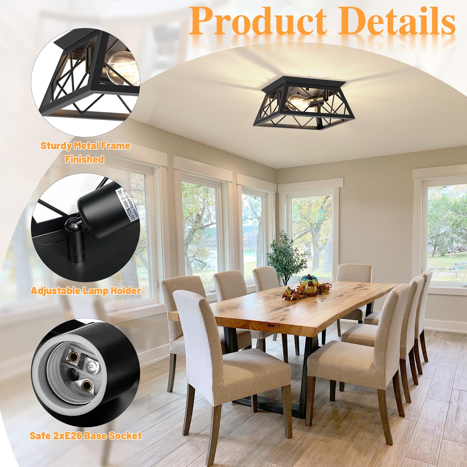 FadimiKoo open design fixture shines exposed bulbs for bright, easy bulb changes