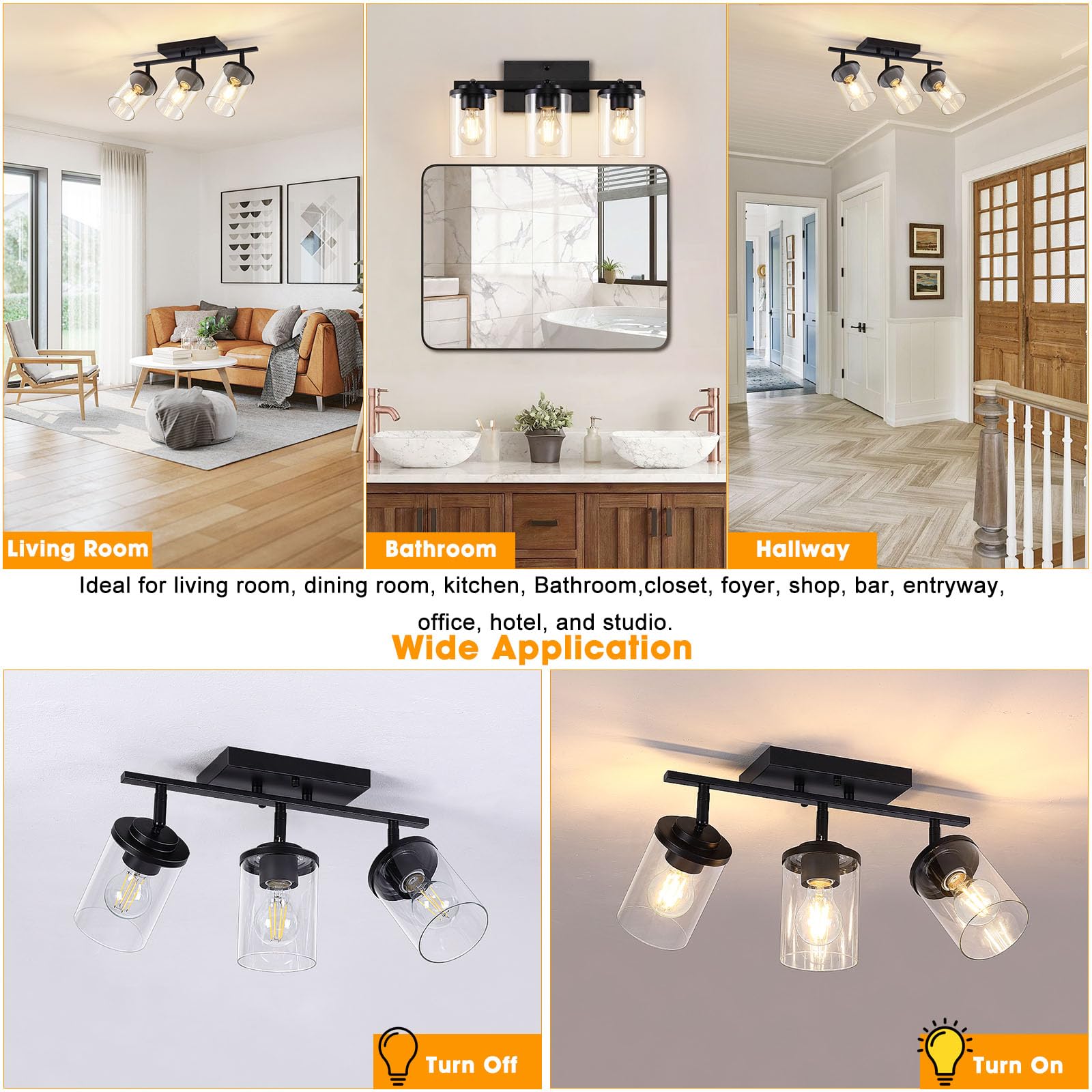 FadimiKoo glass shades glow for porch or bar areas