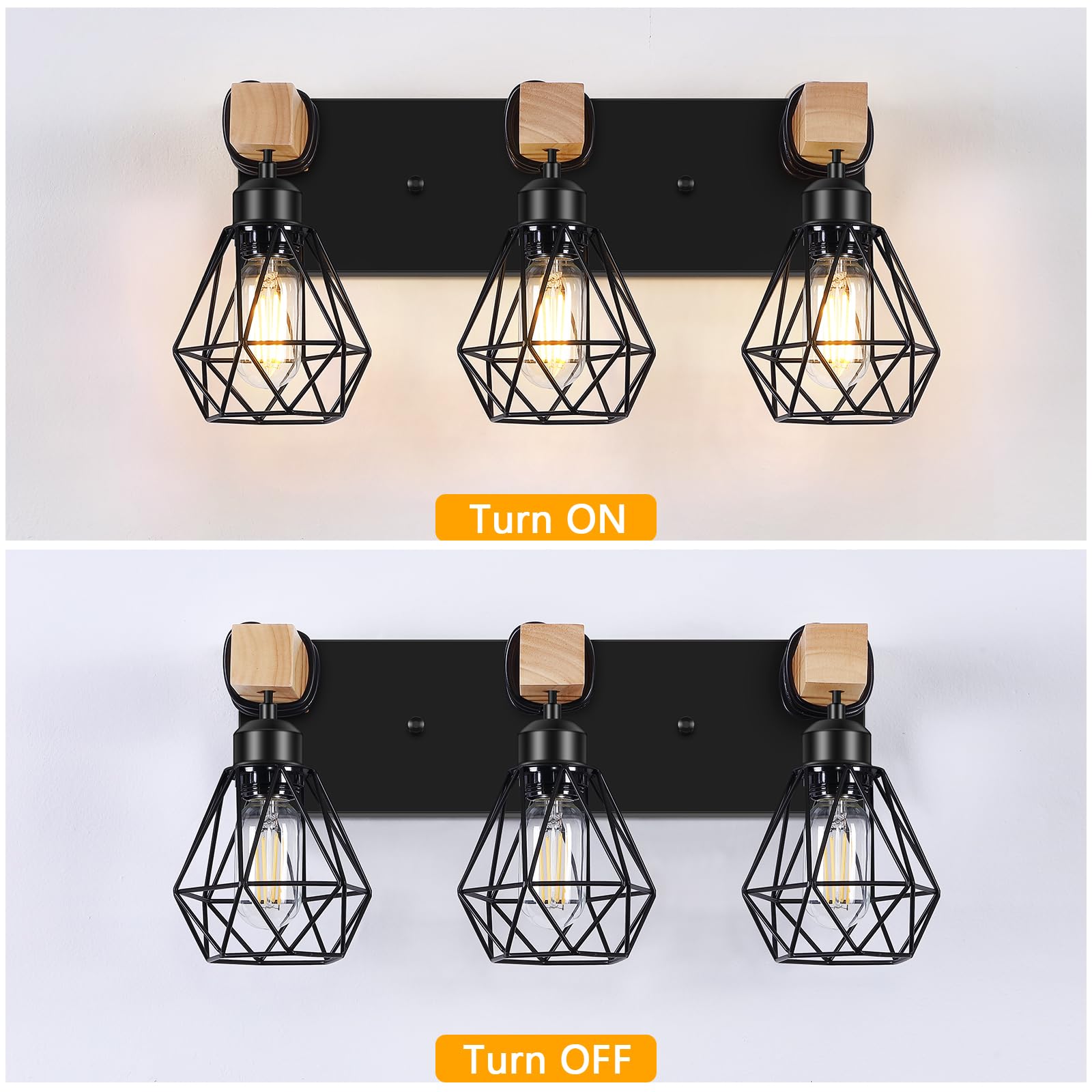 FadimiKoo vintage wood finish wall light suitable for living rooms or hallways.
