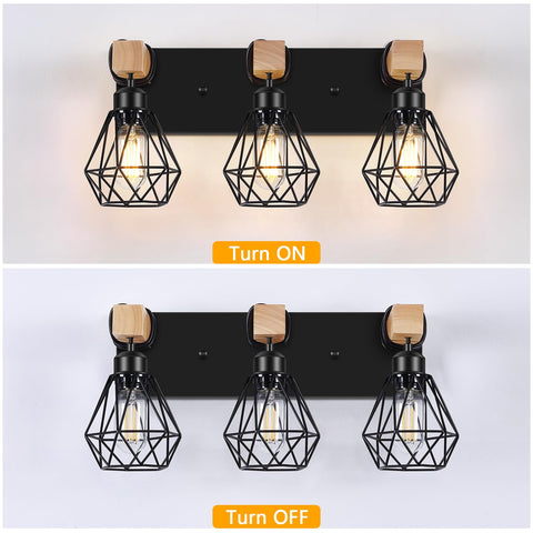 FadimiKoo vintage wood finish wall light suitable for living rooms or hallways.