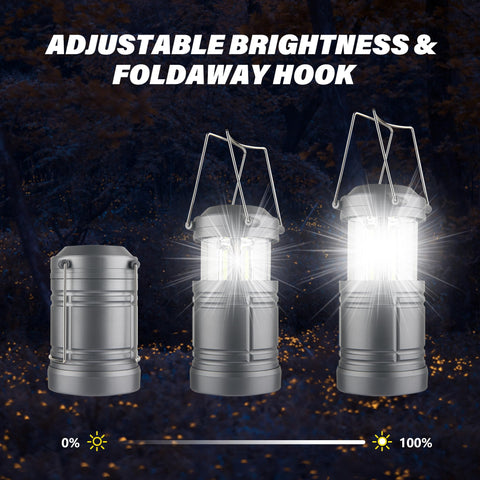 FADOMALL lantern powered by 3 AA batteries for immediate use.