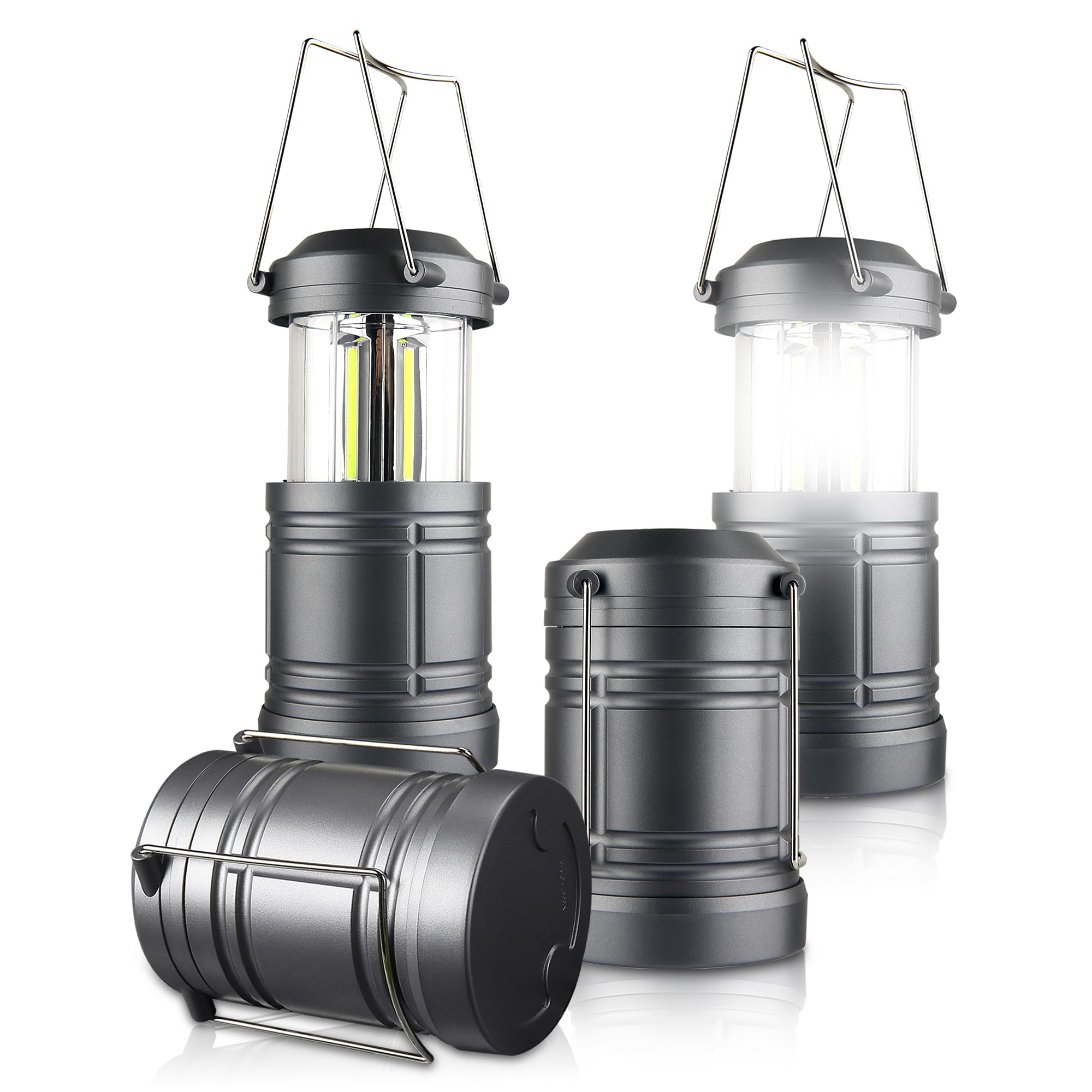 FADOMALL LED camping lantern with 360° brightness for emergency lighting.