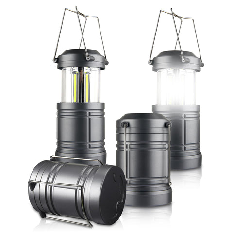FADOMALL LED camping lantern with 360° brightness for emergency lighting.