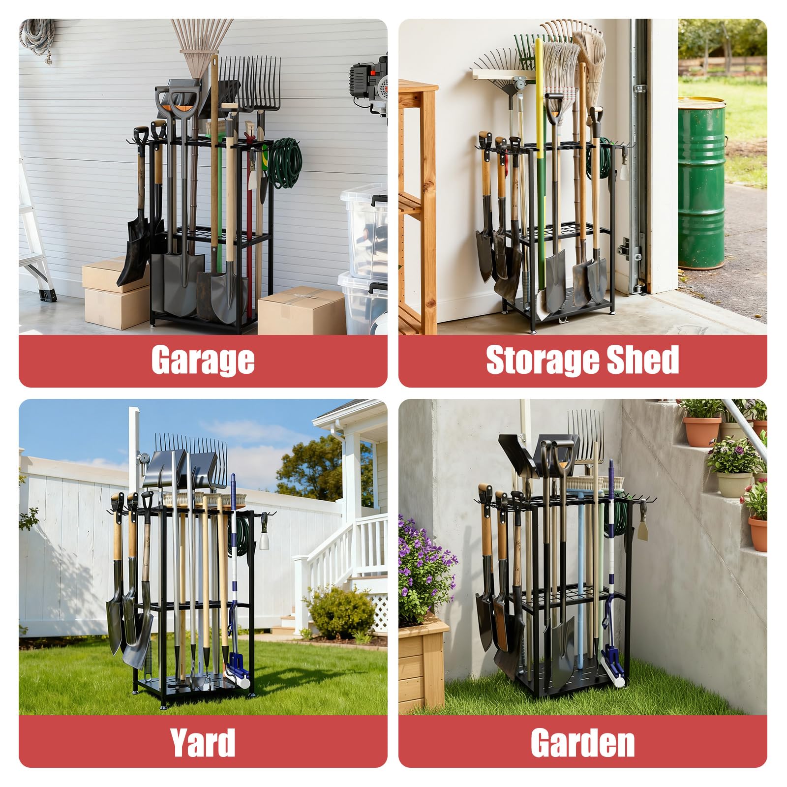 Faesun outdoor tool storage resists rust and moisture for patio or garden