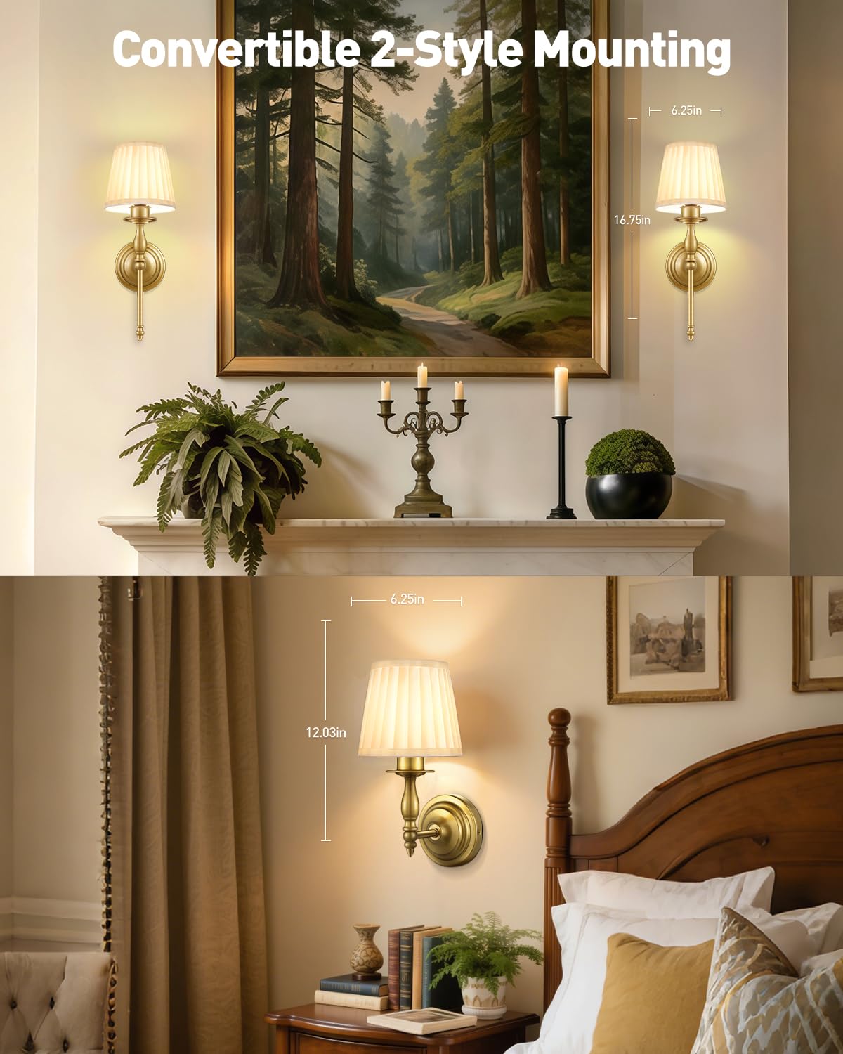 FAINSLIGO convertible sizes fit 12.03 and 16.75 inch walls.