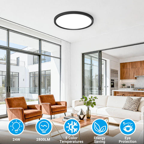 Fairdeer LED flush mount with color temperature switch for versatile mood control