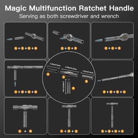 Faireach detachable ratchet handle enables precise tightening in tight spaces.