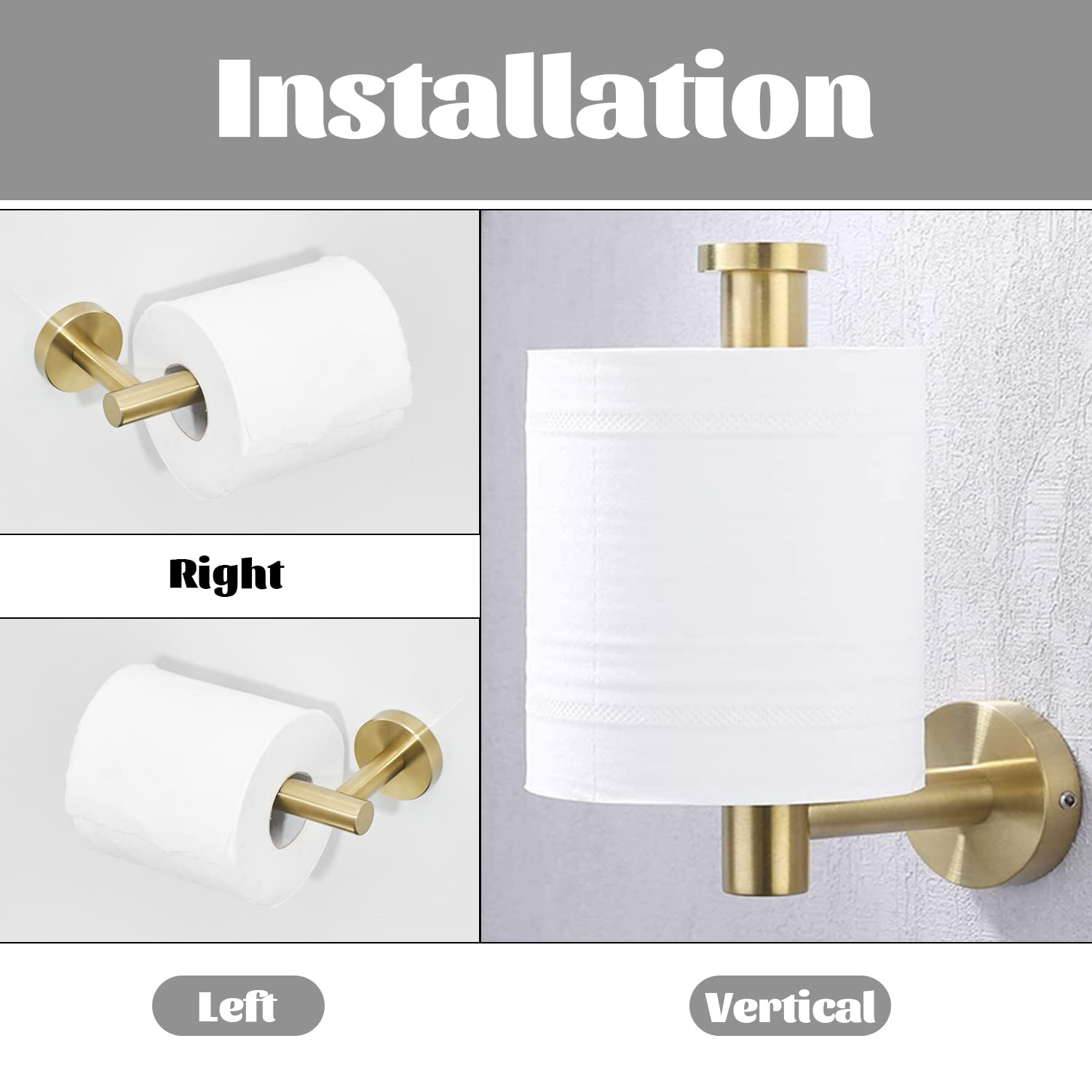FAIRGIA brushed gold wall mount bathroom hardware for cohesive look