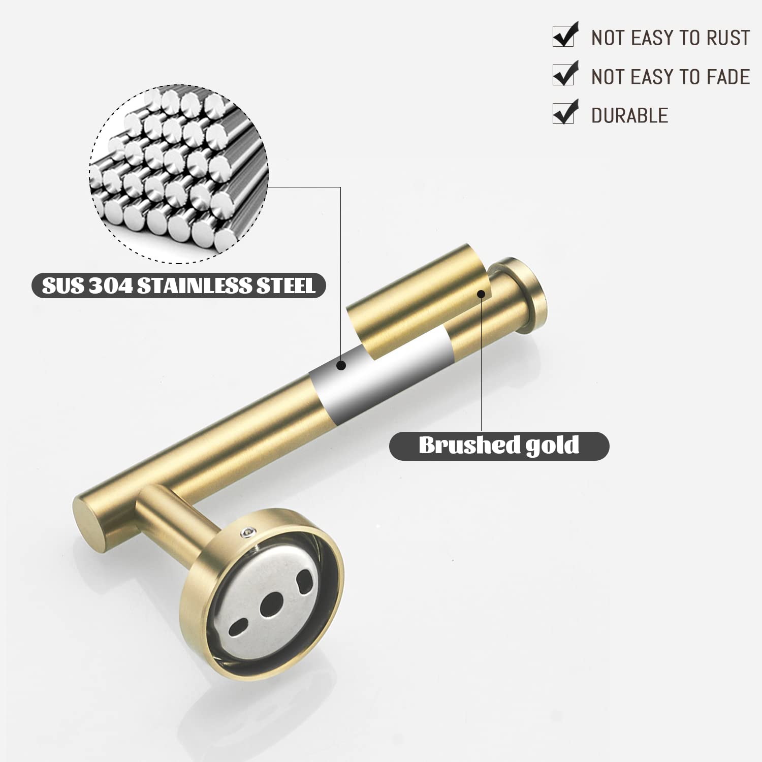 FAIRGIA SUS304 anti-rust stainless steel in brushed gold