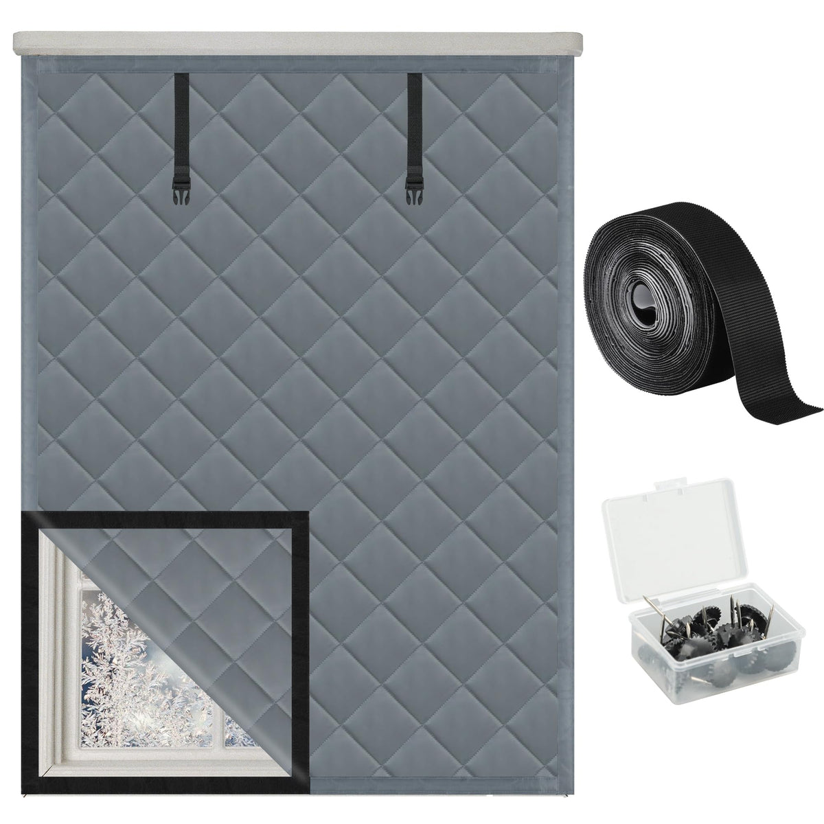 Fairooth winter insulated window cover 47x63 blocks drafts for a warmer room