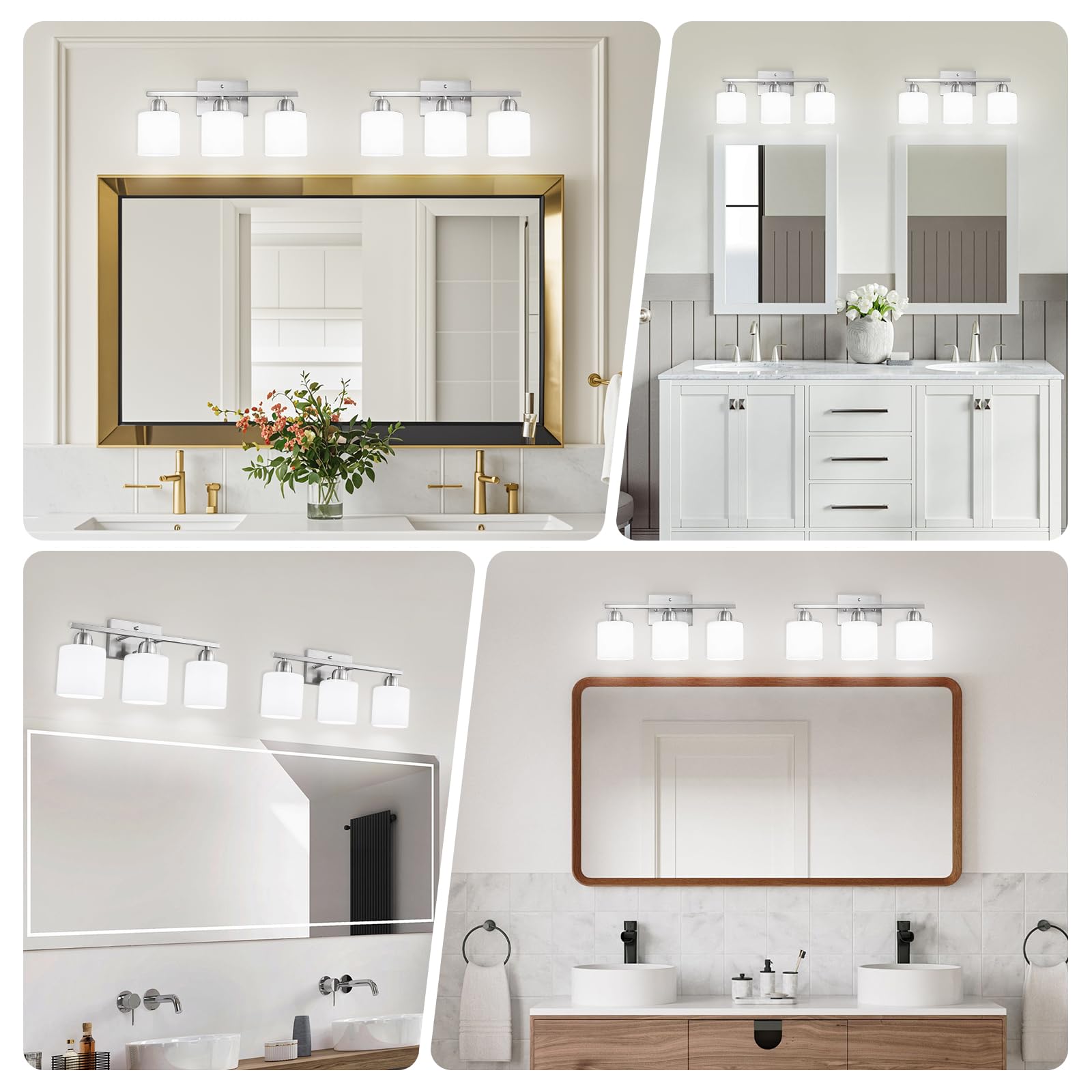 FAISHILAN E26 base compatibility for various bulb types in a bathroom light