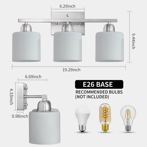 FAISHILAN milky white frosted glass shades softening bathroom light
