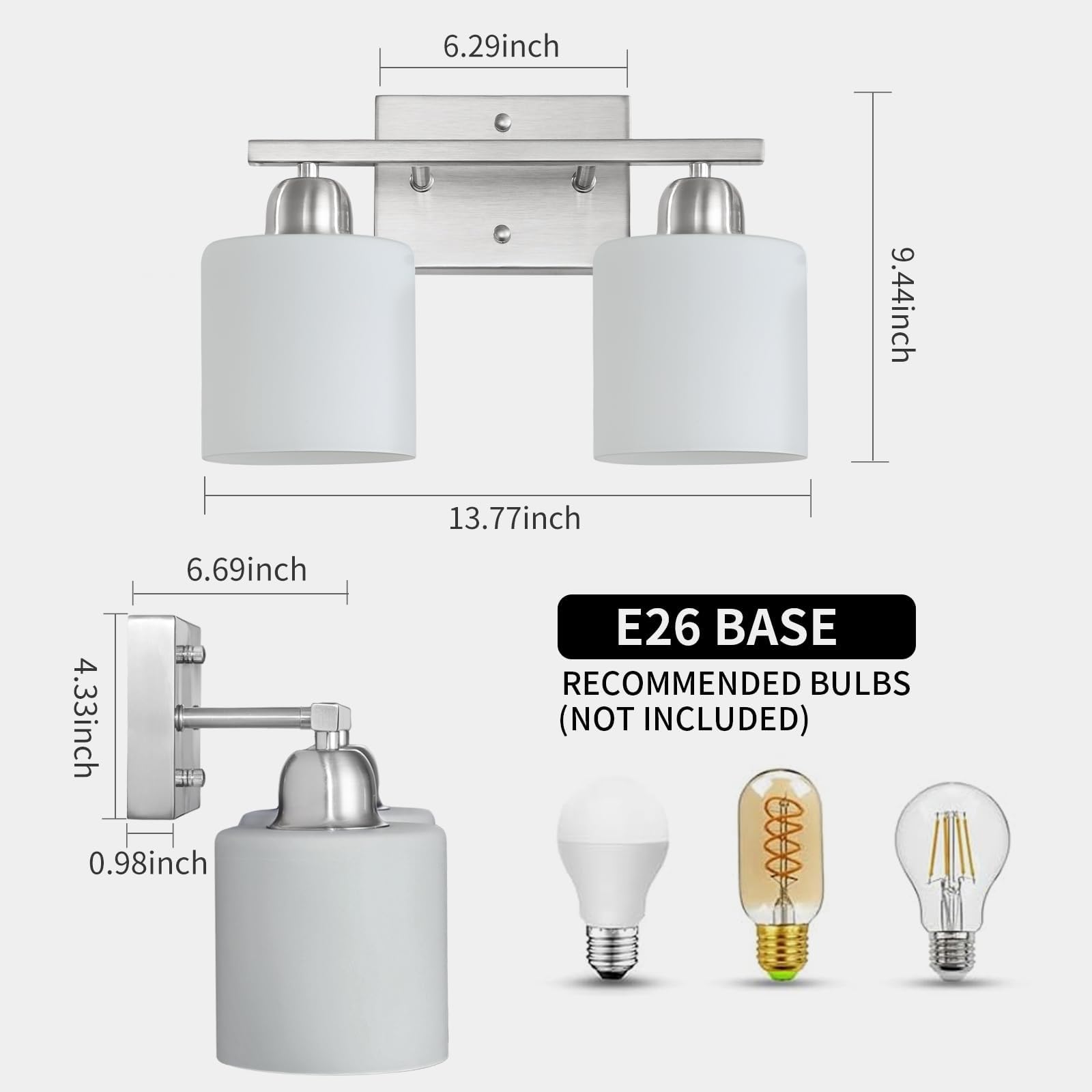 FAISHILAN milky-white frosted glass shades soften bathroom lighting for comfortable mornings
