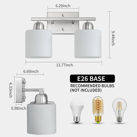 FAISHILAN milky-white frosted glass shades soften bathroom lighting for comfortable mornings