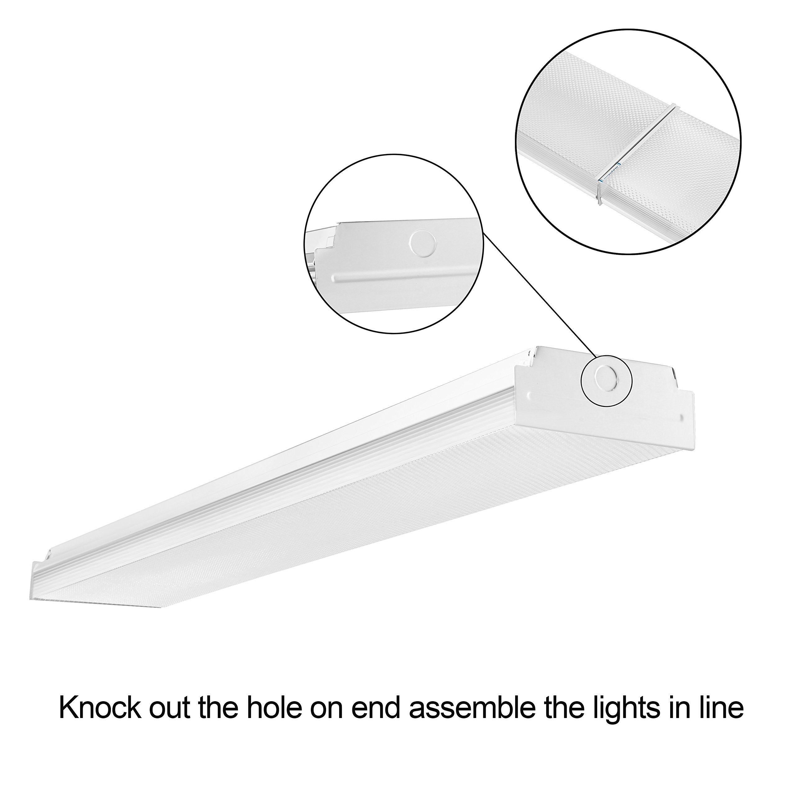 FAITHSAIL 4ft LED wraparound end-knockouts enable easy daisy-chain installation