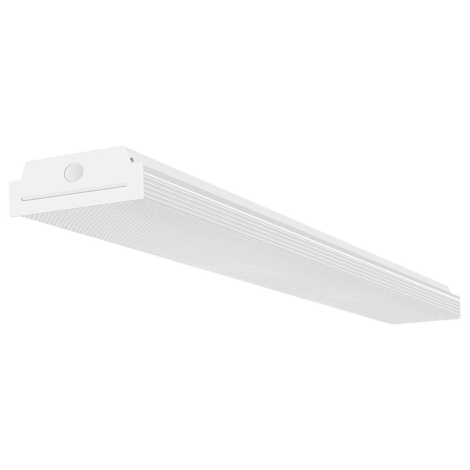 FAITHSAIL 4ft LED wraparound front view delivers bright 4400lm neutral white light for garages