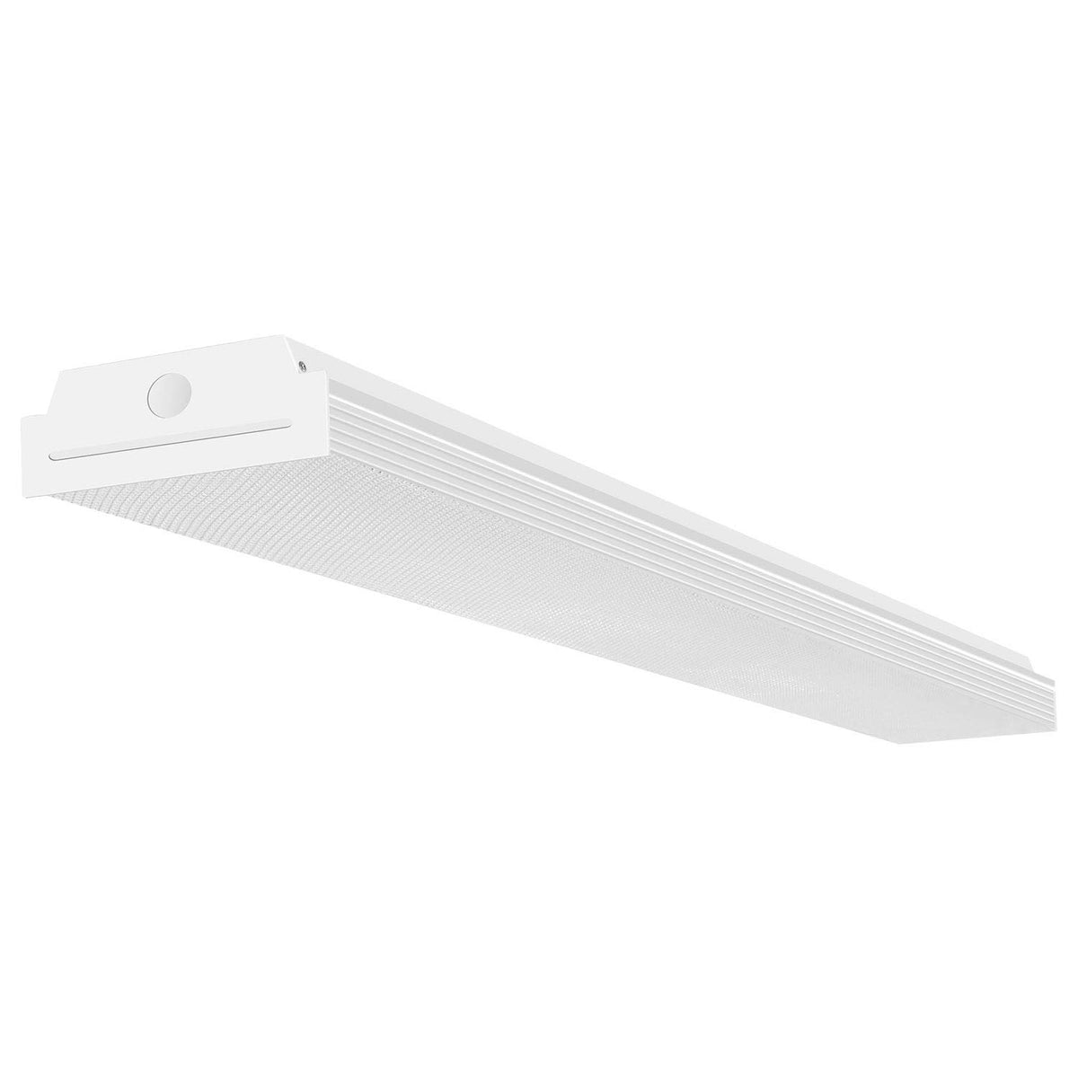FAITHSAIL 4ft LED wraparound front view delivers bright 4400lm neutral white light for garages