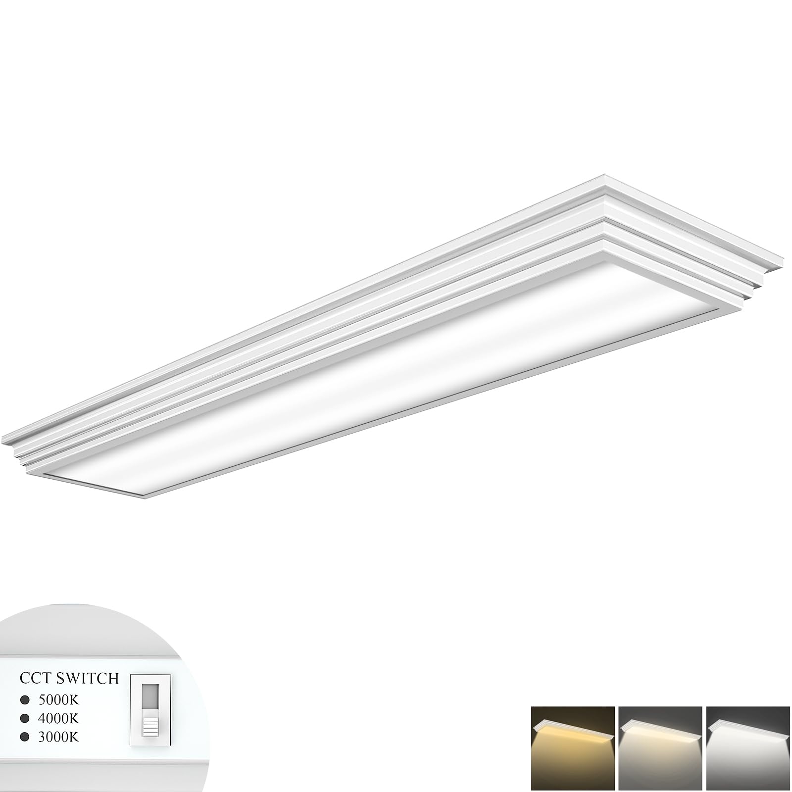 FaithSail dimmable wraparound light, front view, broad kitchen illumination and energy efficiency.