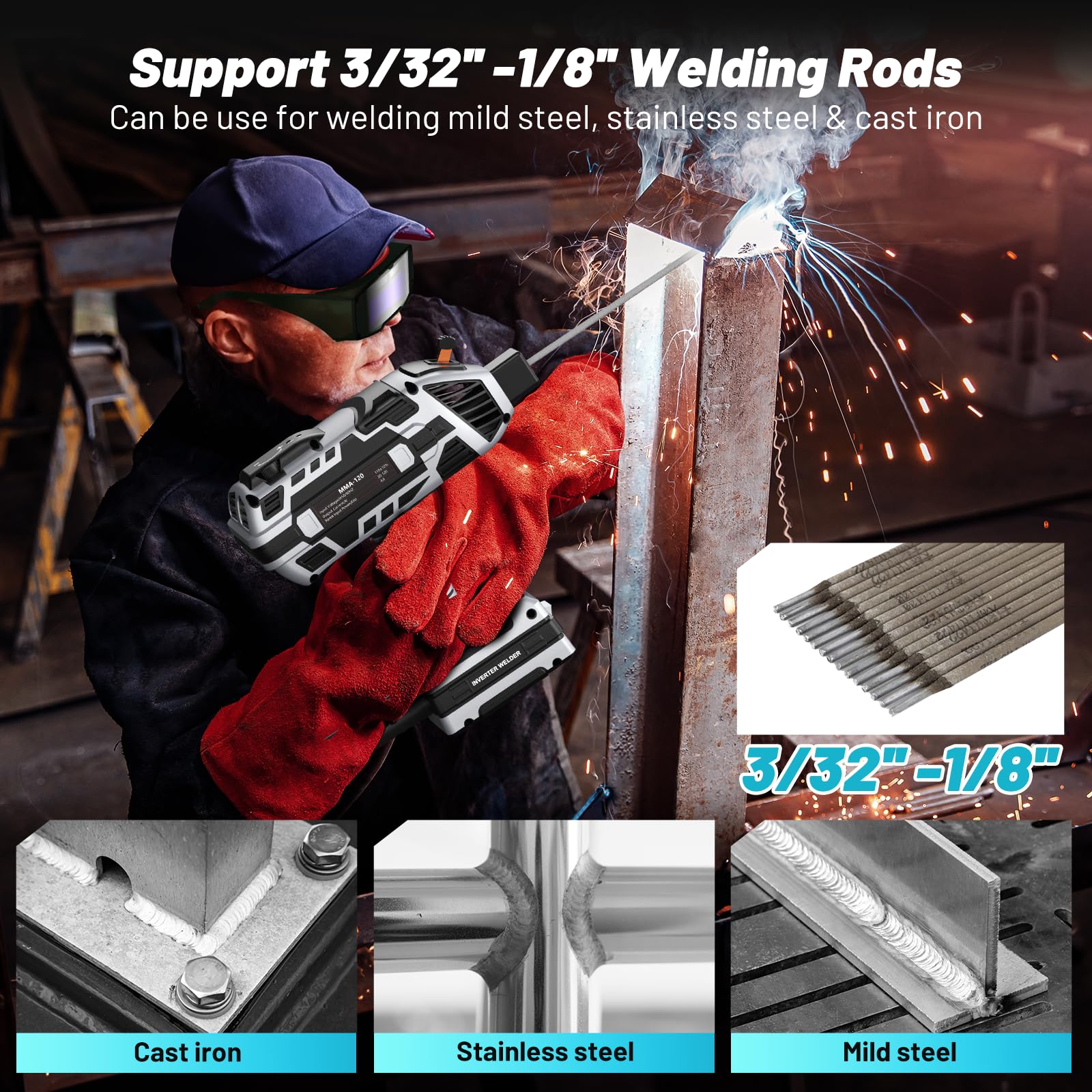 Faiuot welder carrying case and accessories organized for on-site setup