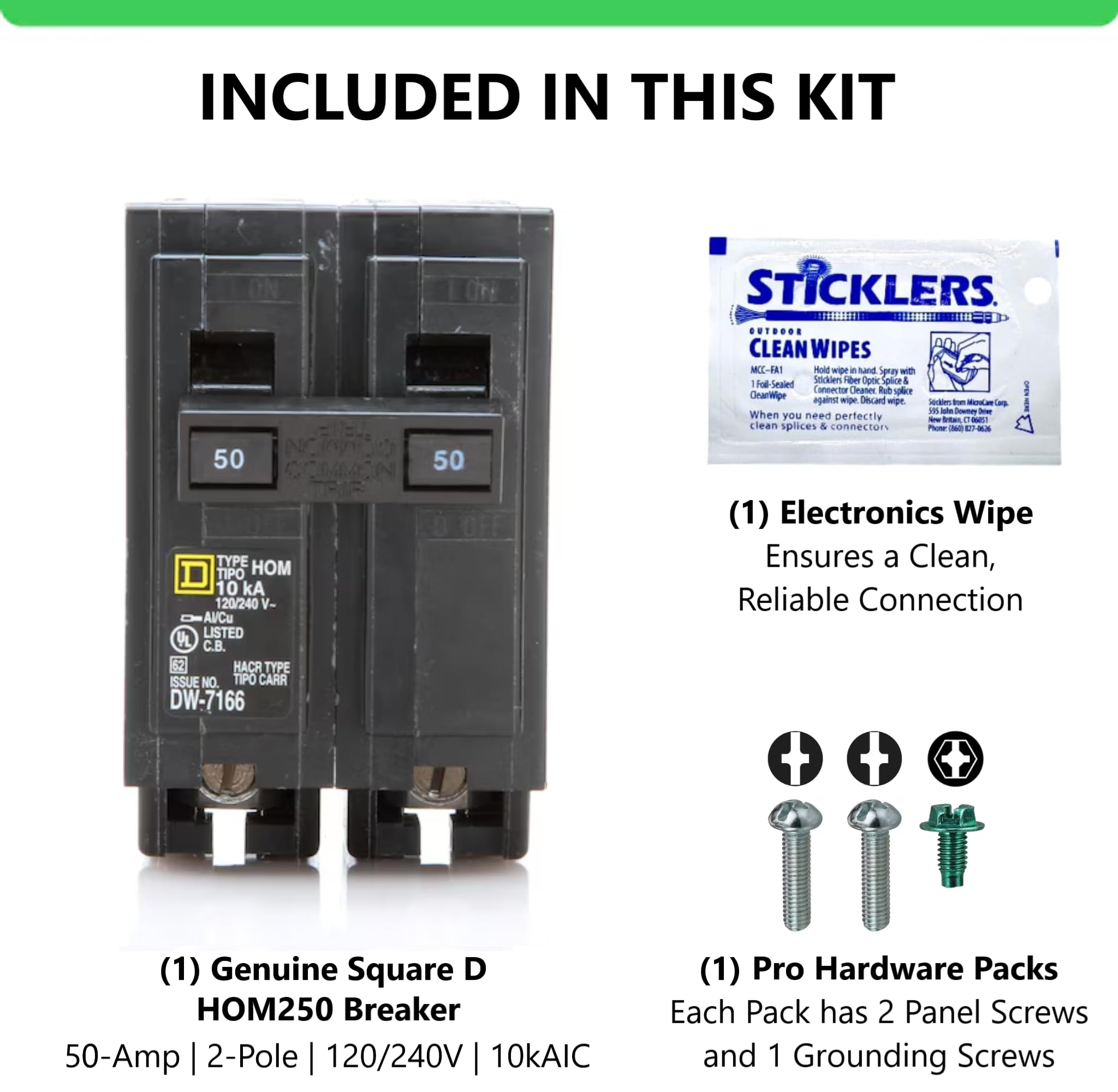 FalconSupply 50A 120/240V breaker powering high-draw appliances safely.