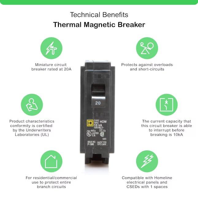 HOM120 connects to bus bars with secure plug-on mounting.