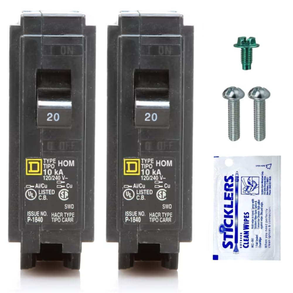 FalconSupply HOM120 20A single-pole breaker ready for installation in 120V panels.