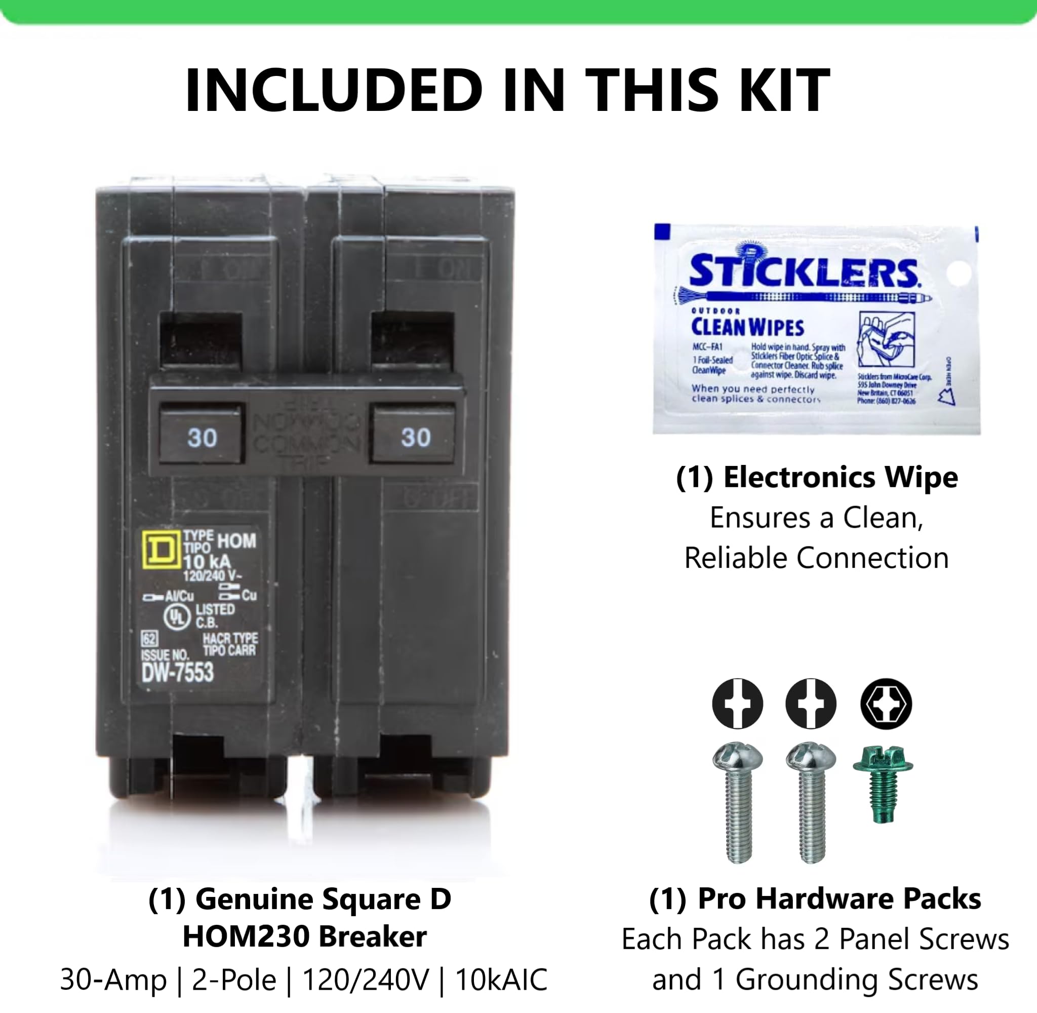 FalconSupply HOM230 label highlighting 10kAIC interrupting capacity.