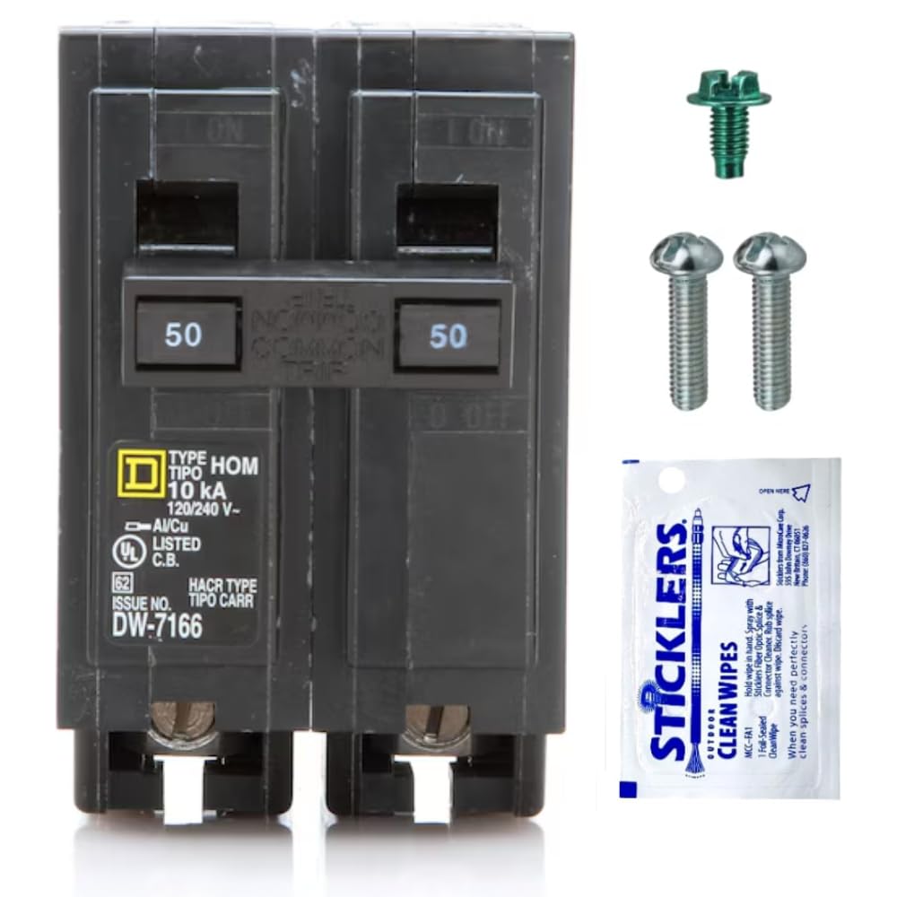 FalconSupply HOM250 50A breaker front view for reliable 240V circuits.
