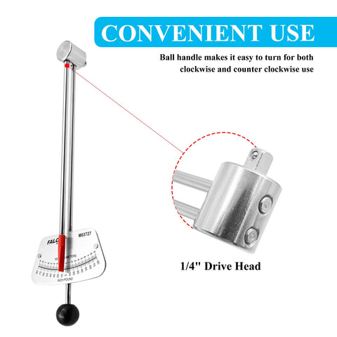 Sturdy steel construction of the FALOSI torque wrench.