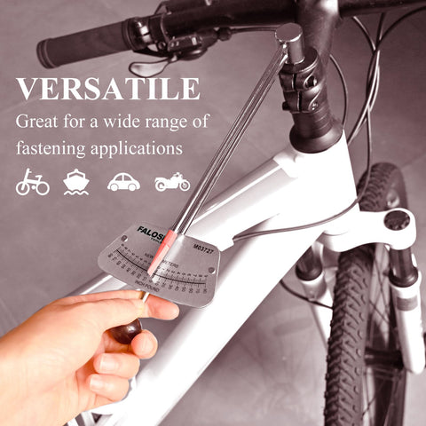 Textured black handle on the FALOSI torque wrench for a secure grip.
