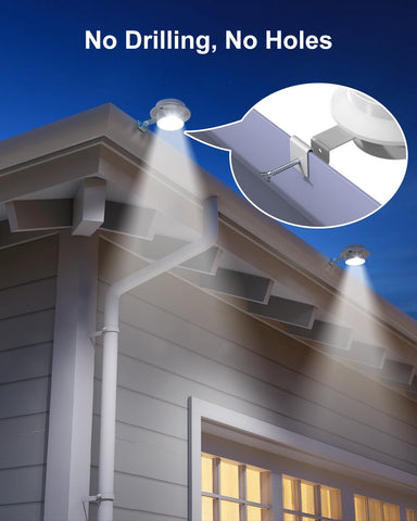 FALOVE 8-pack solar gutter light bracket clip demonstrates simple installation